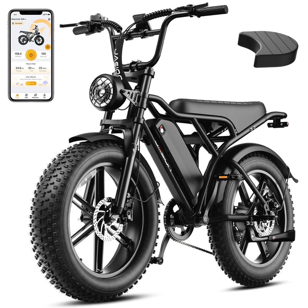 Jasion RetroVolt, 70-Mile Range, 2000W Peak, Fat Tire