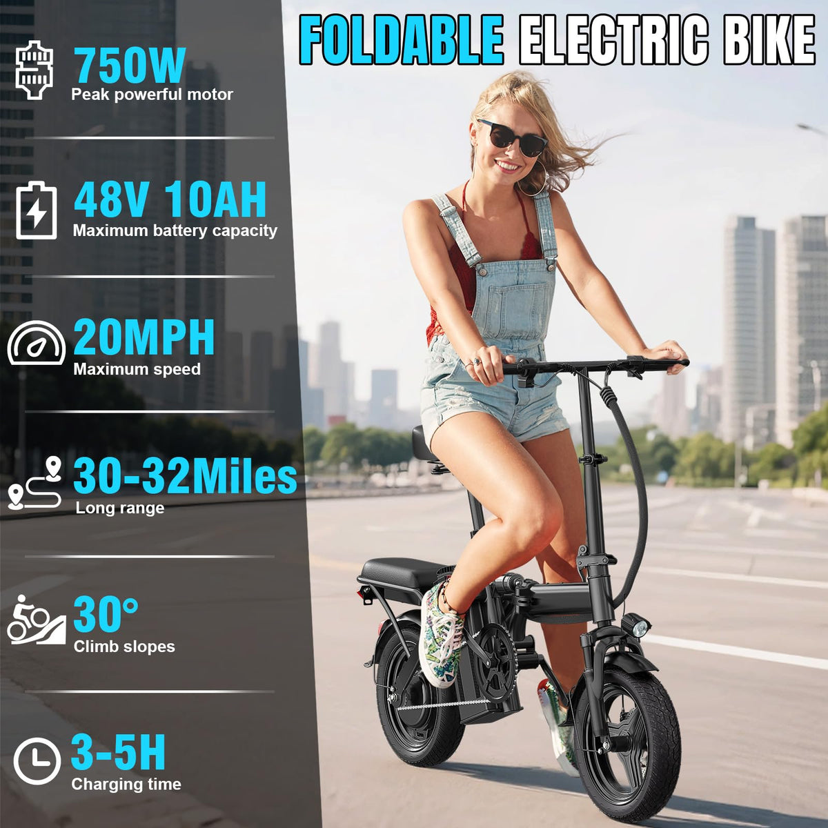 LELEKUAI for Adults, 1200W Peak Motor Commuter Ebike, 20-28MPH Speed