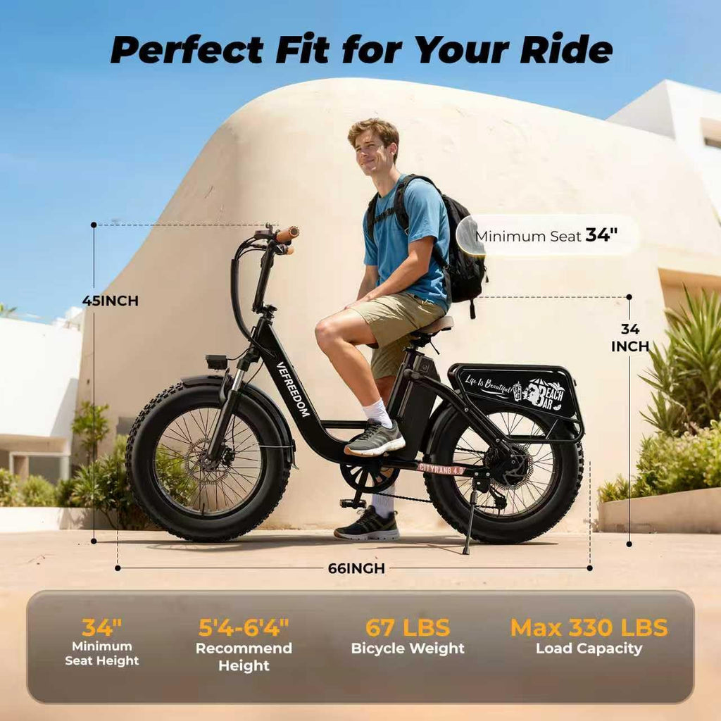 EUY 1500W Peak for Adults, 48V 20Ah Removable Battery Max Range