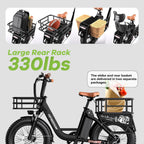 EUY 1500W Peak for Adults, 48V 20Ah Removable Battery Max Range