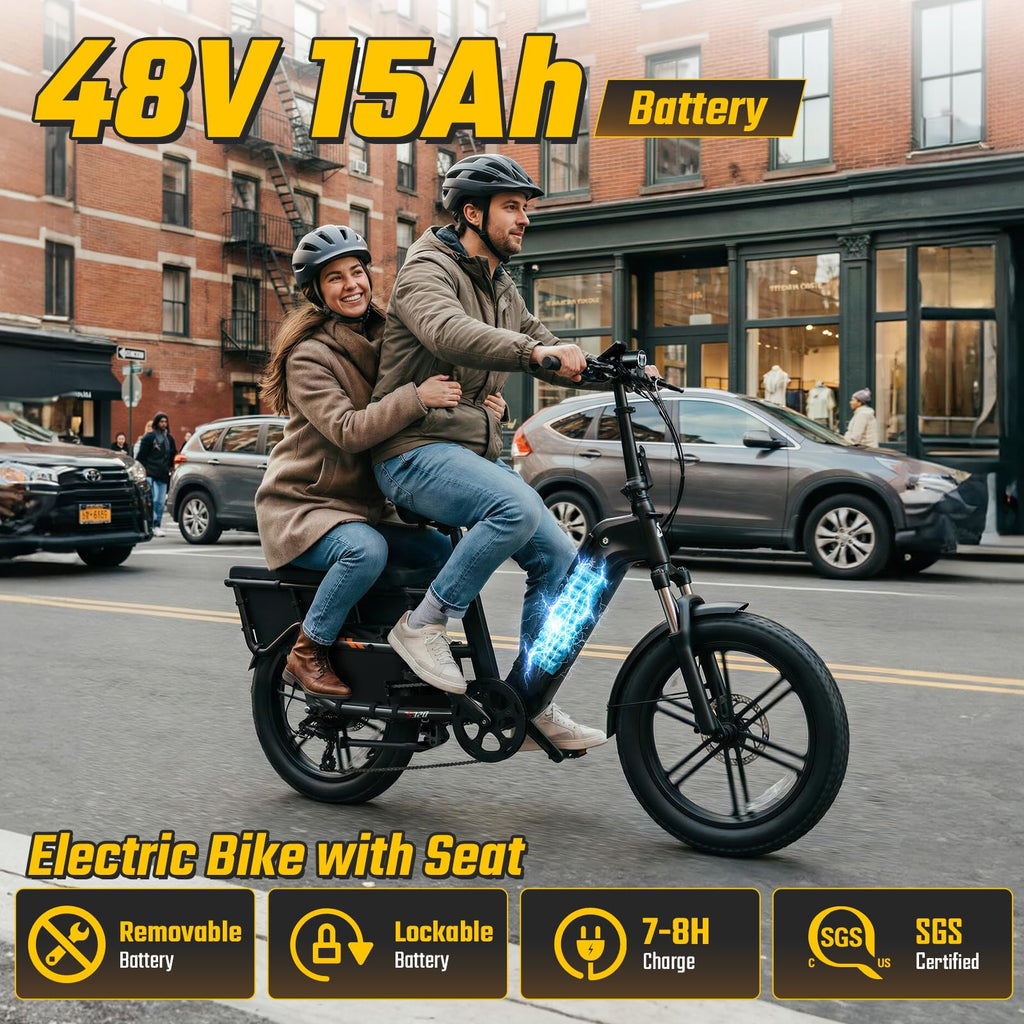 SISIGAD for Adults, 750W Motor, 20'' Fat Tire , Cargo