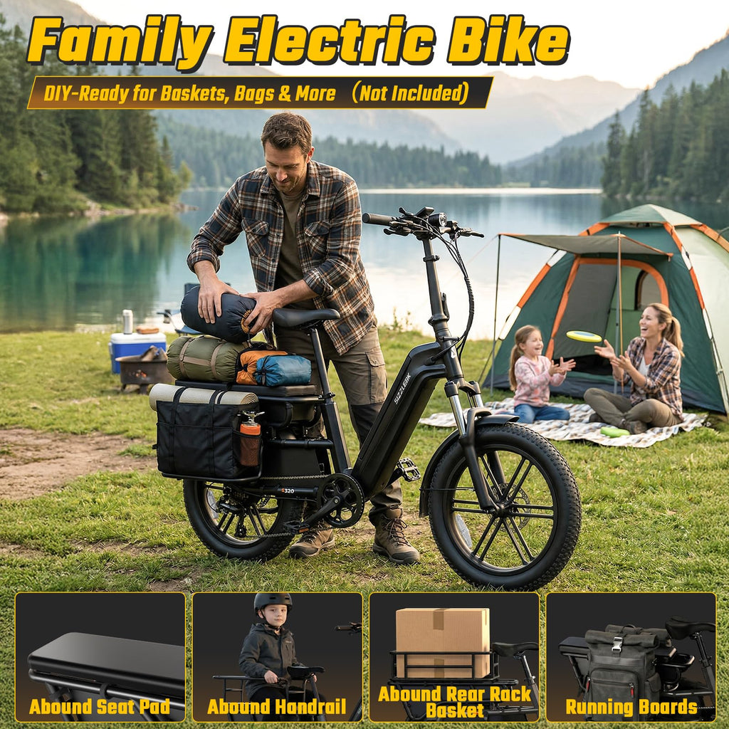 SISIGAD for Adults, 750W Motor, 20'' Fat Tire , Cargo