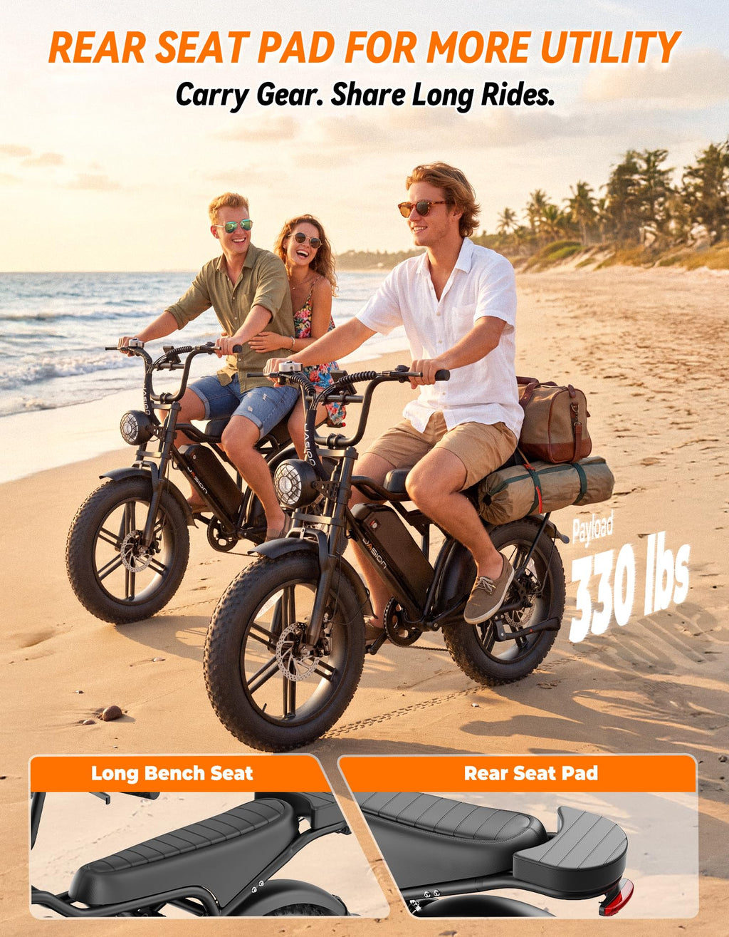 Jasion RetroVolt, 70-Mile Range, 2000W Peak, Fat Tire