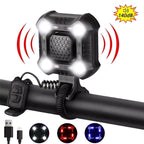 Bicycle Horn Bike Lighting Bicycle Horn 140dB Headlights Waterproof USB Charging