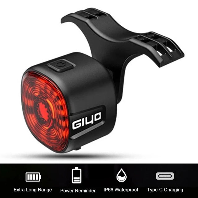 Mountain Bike Cycling LED Tail Light USB Rechargeable Bicycle Brake Rear Light