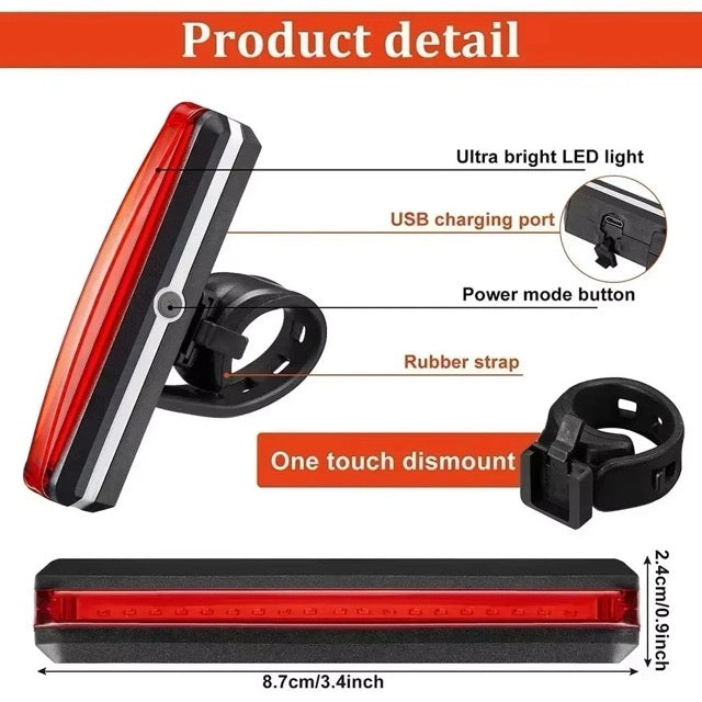 Rechargeable Rear Bike Lights Back Bicycle Light LED