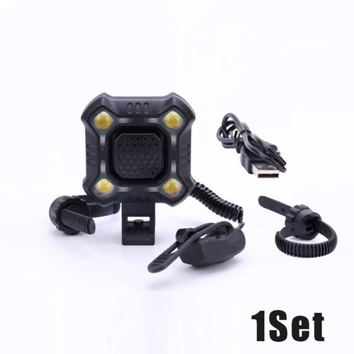 Bicycle Horn Bike Lighting Bicycle Horn 140dB Headlights Waterproof USB Charging
