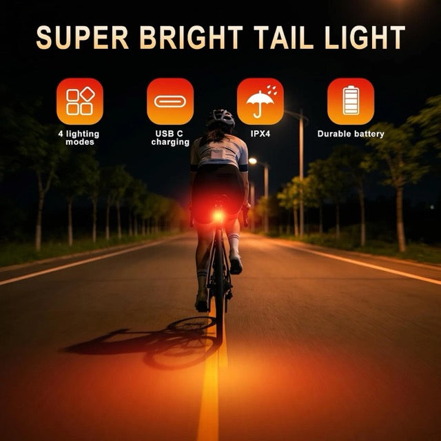 USB Rechargeable Bicycle Rear Lights for Skateboards Strollers and Wheelchairs