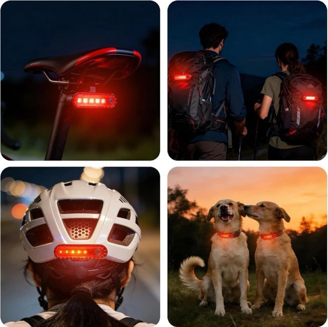 USB Rechargeable Bicycle Rear Lights for Skateboards Strollers and Wheelchairs